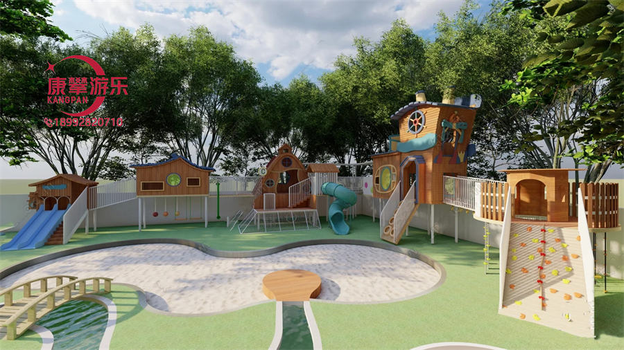 幼儿园树屋黄花梨木质滑梯 幼儿园树屋黄花梨木质滑梯